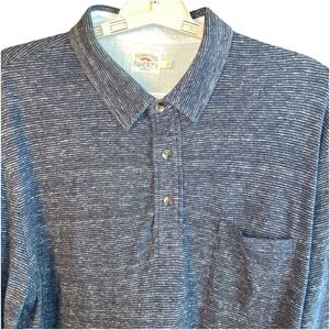 Faherty Blue Striped Polo Shirt